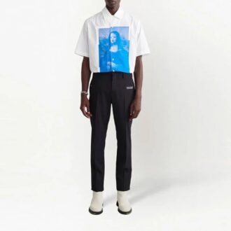 Pantalon casual droit Off-White pour homme FW22, couleur unie, imprimé alphabétique, version standard, noir Pantalon casual droit Off-White pour homme FW22, couleur unie, imprimé alphabétique, version standard, noir