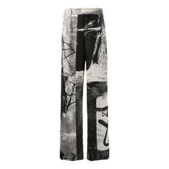 Pantalon casual droit taille haute Off-White pour homme, collection SS22, coupe ample Pantalon casual droit taille haute Off-White pour homme, collection SS22, coupe ample