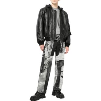 Pantalon casual droit taille haute Off-White pour homme, collection SS22, coupe ample Pantalon casual droit taille haute Off-White pour homme, collection SS22, coupe ample