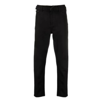 Pantalon casual droit à taille haute unie Off-White pour homme SS22, noir