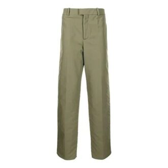 Pantalon casual droit unie pour homme Off-White, coupe ample, vert Pantalon casual droit unie pour homme Off-White, coupe ample, vert