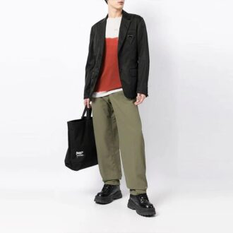 Pantalon casual droit unie pour homme Off-White, coupe ample, vert Pantalon casual droit unie pour homme Off-White, coupe ample, vert