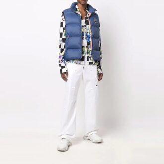 Pantalon casual à jambes droites Off-White x Nike Crossover, couleur unie, petit logo imprimé, blanc
