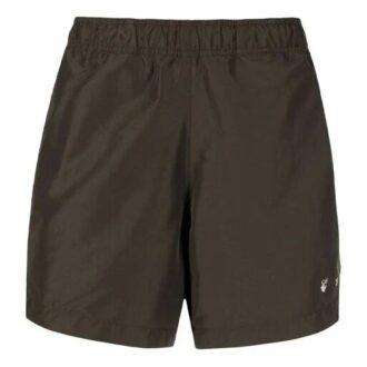 Pantalon court pour homme SS21 Logo, coupe ajustée, marron Pantalon court pour homme SS21 Logo, coupe ajustée, marron