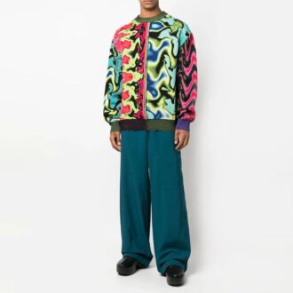 Pantalon décontracté à coupe ample bleu Off-White pour homme, collection automne-hiver 2022, couleur unie, taille élastiquée