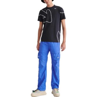 Pantalon décontracté à lacets imprimé Off-White pour homme SS22, bleu