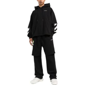 Pantalon décontracté Off-White pour homme FW22 à imprimé Arrows, noir