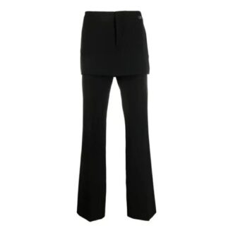 Pantalon décontracté uni Mini Eve SS21, coupe ample, noir