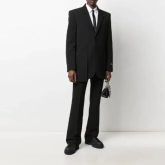 Pantalon décontracté uni Mini Eve SS21, coupe ample, noir
