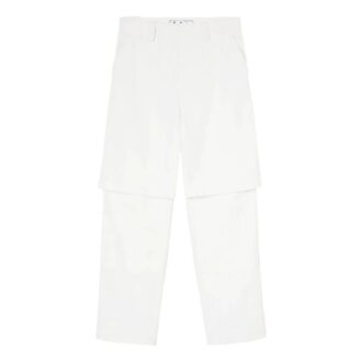 Pantalon décontracté unie Off-White pour homme FW22, coupe ample, blanc