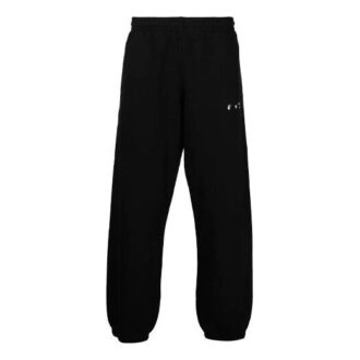Pantalon de sport ample à imprimé logo alphabétique SS21, noir Pantalon de sport ample à imprimé logo alphabétique SS21, noir