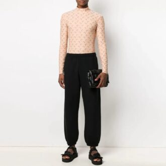 Pantalon de sport ample à imprimé logo alphabétique SS21, noir Pantalon de sport ample à imprimé logo alphabétique SS21, noir