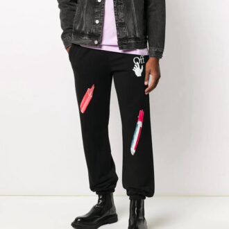 Pantalon de sport à appliqués Pascal Pill pour homme, noir