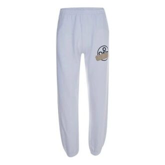 Pantalon de sport décontracté Athleisure avec imprimé sur le bracelet en caoutchouc Micro Mark, version standard, blanc Pantalon de sport décontracté Athleisure avec imprimé sur le bracelet en caoutchouc Micro Mark, version standard, blanc