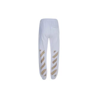 Pantalon de sport décontracté Athleisure avec imprimé sur le bracelet en caoutchouc Micro Mark, version standard, blanc Pantalon de sport décontracté Athleisure avec imprimé sur le bracelet en caoutchouc Micro Mark, version standard, blanc