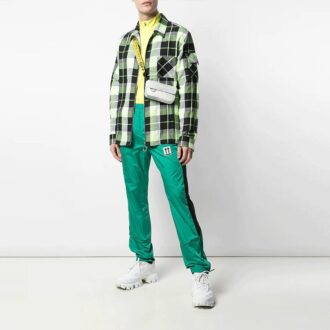 Pantalon de sport décontracté Off-White pour homme SS21 à rayures latérales, coupe slim, vert Pantalon de sport décontracté Off-White pour homme SS21 à rayures latérales, coupe slim, vert