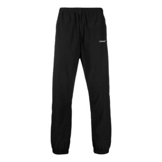 Pantalon de sport droit Off-White pour homme, collection printemps-été 2022, avec logo imprimé, noir Pantalon de sport droit Off-White pour homme, collection printemps-été 2022, avec logo imprimé, noir