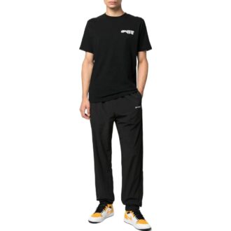 Pantalon de sport droit Off-White pour homme, collection printemps-été 2022, avec logo imprimé, noir Pantalon de sport droit Off-White pour homme, collection printemps-été 2022, avec logo imprimé, noir