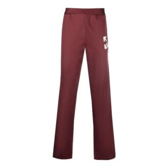 Pantalon de sport droit Off-White pour homme FW22 avec imprimé Arrows, version rouge Pantalon de sport droit Off-White pour homme FW22 avec imprimé Arrows, version rouge