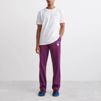Pantalon de sport droit Off-White pour homme SS22, couleur unie, imprimé logo, coupe ample, violet Pantalon de sport droit Off-White pour homme SS22, couleur unie, imprimé logo, coupe ample, violet