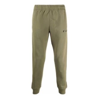 Pantalon de sport droit à taille élastique avec logo FW21, version standard, vert foncé Pantalon de sport droit à taille élastique avec logo FW21, version standard, vert foncé