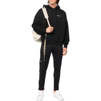 Pantalon de sport droit unie avec logo imprimé Off-White pour homme SS22, noir Pantalon de sport droit unie avec logo imprimé Off-White pour homme SS22, noir