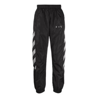 Pantalon de sport imprimé à bandes latérales SS21 Noir Pantalon de sport imprimé à bandes latérales SS21 Noir