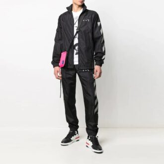 Pantalon de sport imprimé à bandes latérales SS21 Noir Pantalon de sport imprimé à bandes latérales SS21 Noir