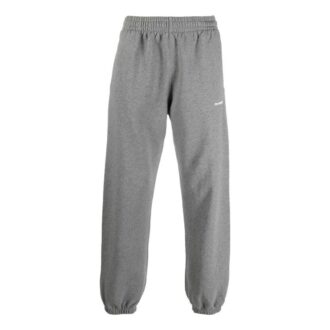 Pantalon de sport/jogging à cordon de serrage unie à rayures Off-White pour homme, collection printemps-été 2022, coupe ample, gris