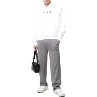 Pantalon de sport/jogging à lacets unie Off-White pour homme SS22, coupe ample, gris