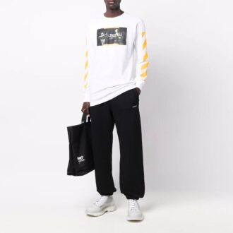 Pantalon de sport/jogging Off-White pour homme FW21 avec logo, noir Pantalon de sport/jogging Off-White pour homme FW21 avec logo, noir