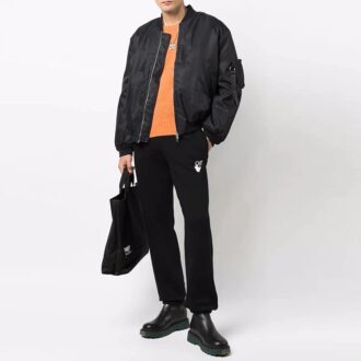 Pantalon de sport/jogging Off-White pour homme FW21 en coton imprimé Arrows, coupe ample, noir Pantalon de sport/jogging Off-White pour homme FW21 en coton imprimé Arrows, coupe ample, noir