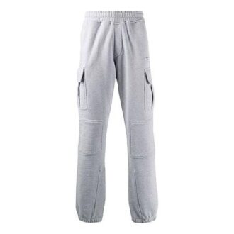 Pantalon de sport/jogging Off-White pour homme FW21 à poches cargo, gris Pantalon de sport/jogging Off-White pour homme FW21 à poches cargo, gris