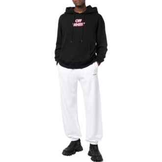 Pantalon de sport/jogging Off-White pour homme FW22 avec logo imprimé, version blanche Pantalon de sport/jogging Off-White pour homme FW22 avec logo imprimé, version blanche
