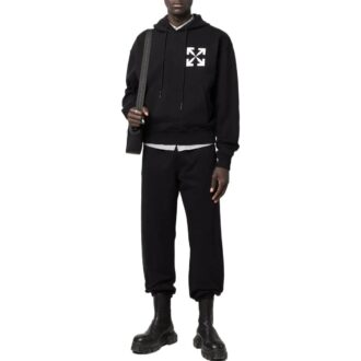 Pantalon de sport/jogging Off-White pour homme FW22, coupe ample, imprimé logo à l’arrière, version noire Pantalon de sport/jogging Off-White pour homme FW22, coupe ample, imprimé logo à l’arrière, version noire