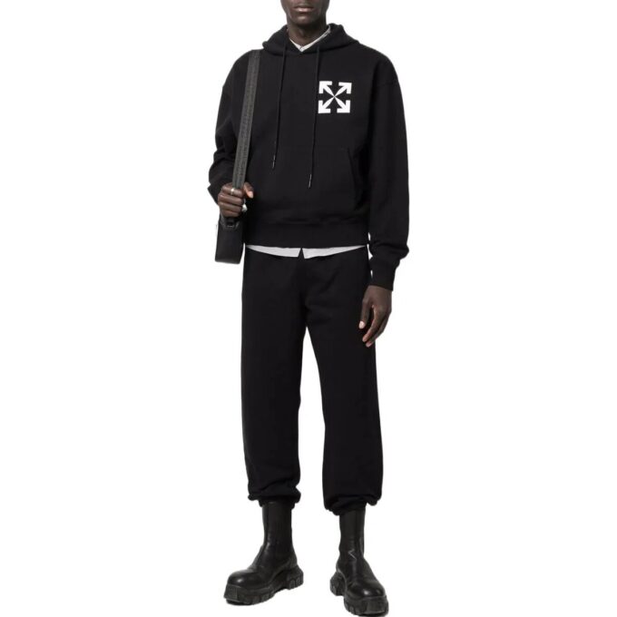 Pantalon de sport/jogging Off-White pour homme FW22, coupe ample, imprimé logo à l&rsquo;arrière, version noire
