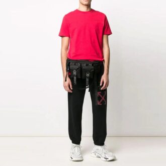 Pantalon de sport/jogging Off-White pour homme, imprimé araignée et logo, noir Pantalon de sport/jogging Off-White pour homme, imprimé araignée et logo, noir
