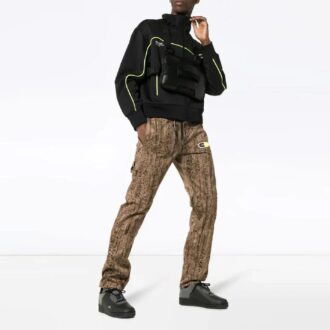 Pantalon de sport/jogging Off-White pour homme, motif camouflage, coupe ajustée, beige Pantalon de sport/jogging Off-White pour homme, motif camouflage, coupe ajustée, beige