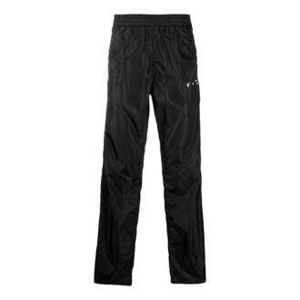 Pantalon de sport/jogging Off-White pour homme SS21 avec logo et détail zippé, noir Pantalon de sport/jogging Off-White pour homme SS21 avec logo et détail zippé, noir