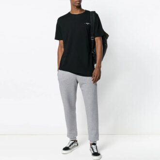 Pantalon de sport/jogging Off-White pour homme SS21 à cordon de serrage et logo flèche jaune, coupe slim, gris Pantalon de sport/jogging Off-White pour homme SS21 à cordon de serrage et logo flèche jaune, coupe slim, gris