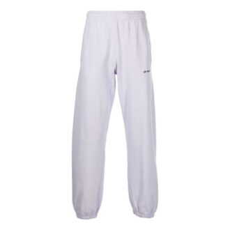 Pantalon de sport/jogging Off-White pour homme SS22, version imprimé twill iconique, gris clair