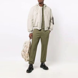 Pantalon de sport/jogging pour homme Off-White FW21, couleur unie, coupe ample, vert Pantalon de sport/jogging pour homme Off-White FW21, couleur unie, coupe ample, vert