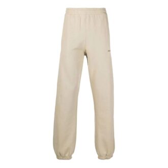 Pantalon de sport/jogging pour homme Off-White FW22 en sergé imprimé, coupe ample, beige Pantalon de sport/jogging pour homme Off-White FW22 en sergé imprimé, coupe ample, beige