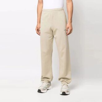 Pantalon de sport/jogging pour homme Off-White FW22 en sergé imprimé, coupe ample, beige Pantalon de sport/jogging pour homme Off-White FW22 en sergé imprimé, coupe ample, beige