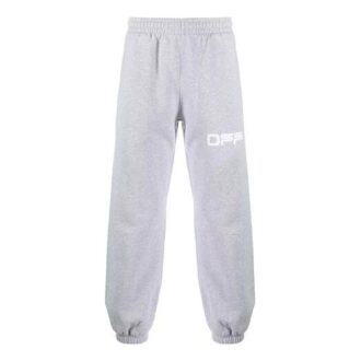 Pantalon de sport/jogging pour homme Off-White, imprimé logo, gris clair Pantalon de sport/jogging pour homme Off-White, imprimé logo, gris clair
