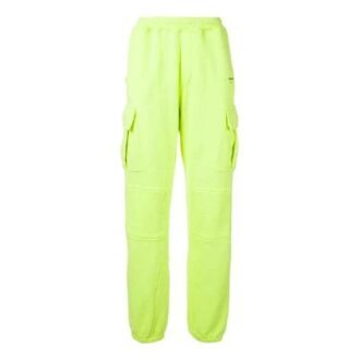 Pantalon de sport/jogging pour homme Off-White à poches cargo et taille élastiquée, vert fluo Pantalon de sport/jogging pour homme Off-White à poches cargo et taille élastiquée, vert fluo