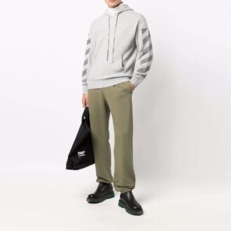 Pantalon de sport/jogging unie à taille élastique Off-White pour homme FW21, coupe ample, vert Pantalon de sport/jogging unie à taille élastique Off-White pour homme FW21, coupe ample, vert