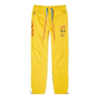 Pantalon de sport long à cordon de serrage et logo imprimé à empiècements Industr Y013 Jaune