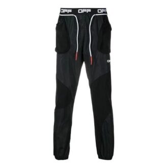 Pantalon de sport long slim fit avec logo Arrows imprimé et cordon de serrage, noir