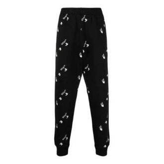 Pantalon de sport noir avec grand logo imprimé, collection printemps-été 2021